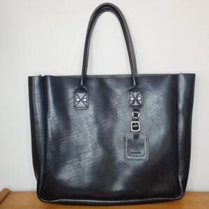 BILLYKIRK BLACK LEATHER TOTE BAG NO.235 MADE IN THE USA Lap Top Bag Work Satchel